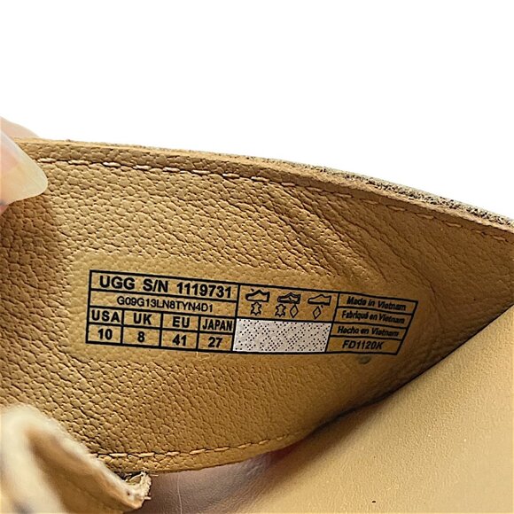 UGG Eugenia Leopard Print Womens Ankle Strap Wedge Sandals Black & Brown Size 10 - Picture 7 of 9